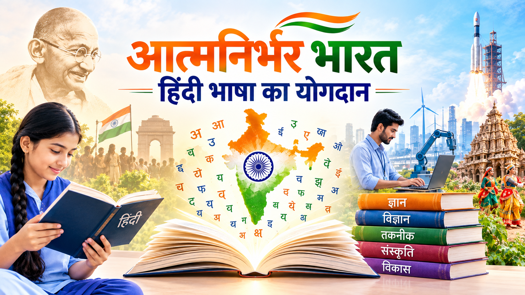 आत्मनिर्भर भारत * हिंदी भाषा का योगदान